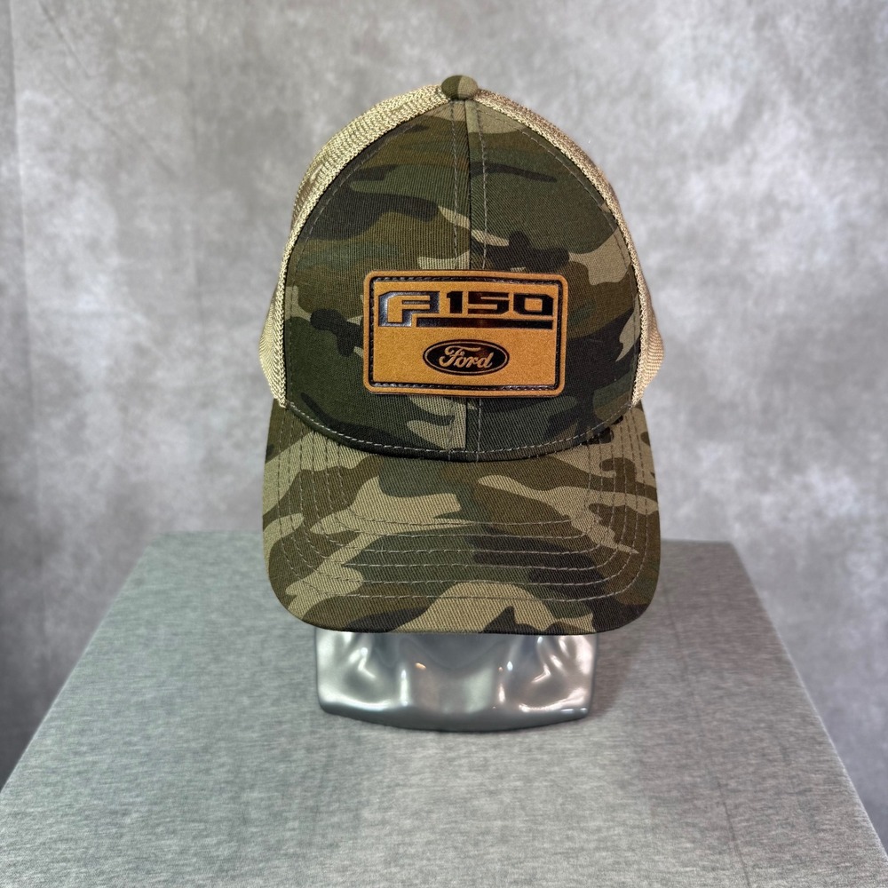 Ford F-150 Trucker Hat Men One Size Green Tan Camouflage Patch Snapback Auto